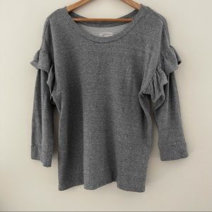Current/Elliott Ruffle Crewneck Sweatshirt